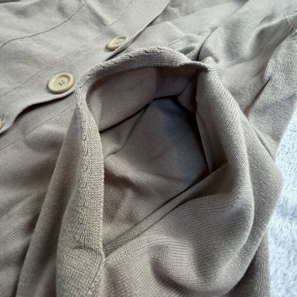 Planet by Lauren G Womens Oversized Button-Front Vest Tan One Size Lightweight - Picture 6 of 9